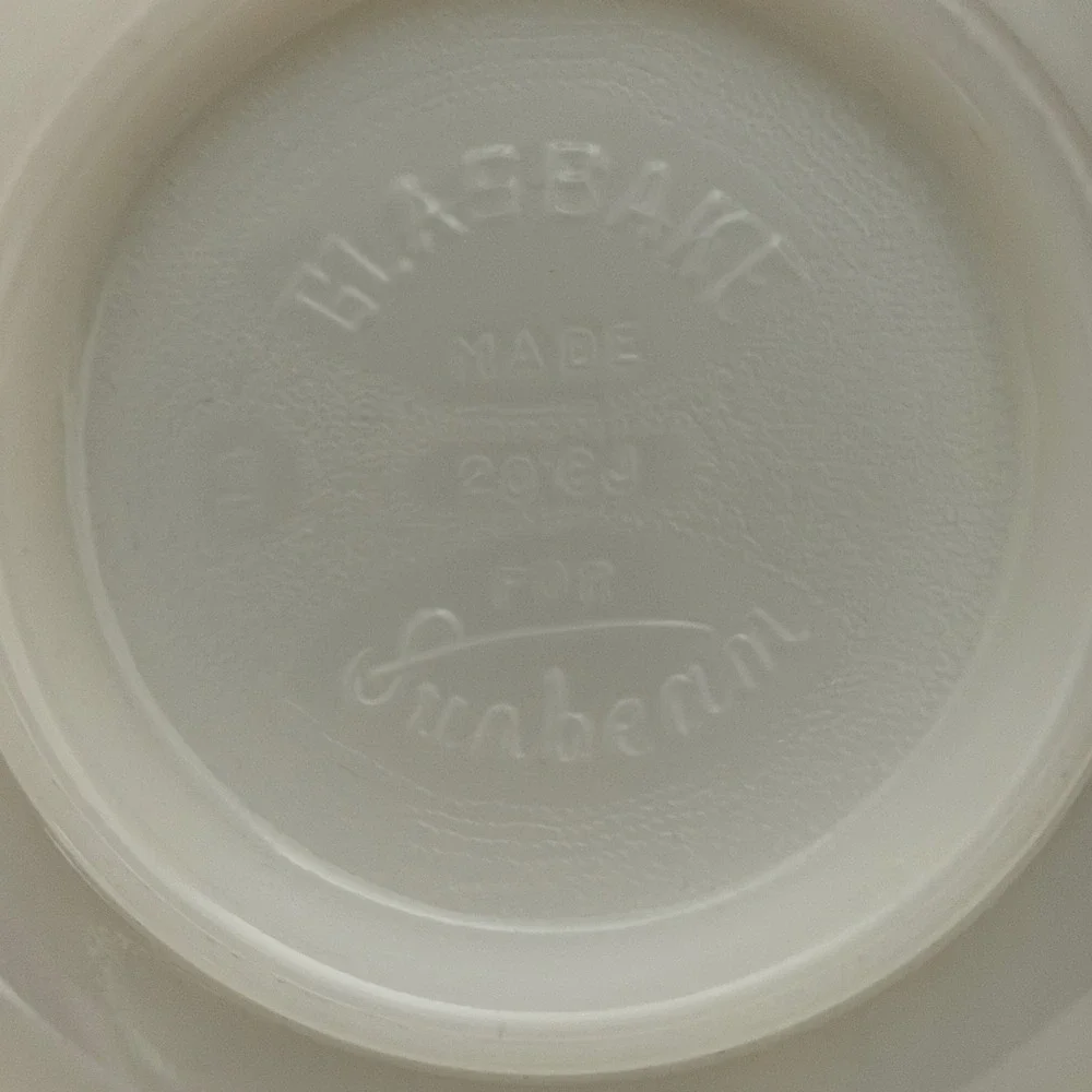 Vintage Glasbake Sunbeam White Milk Glass‎ Mixer Bowl 20CJ Made USA